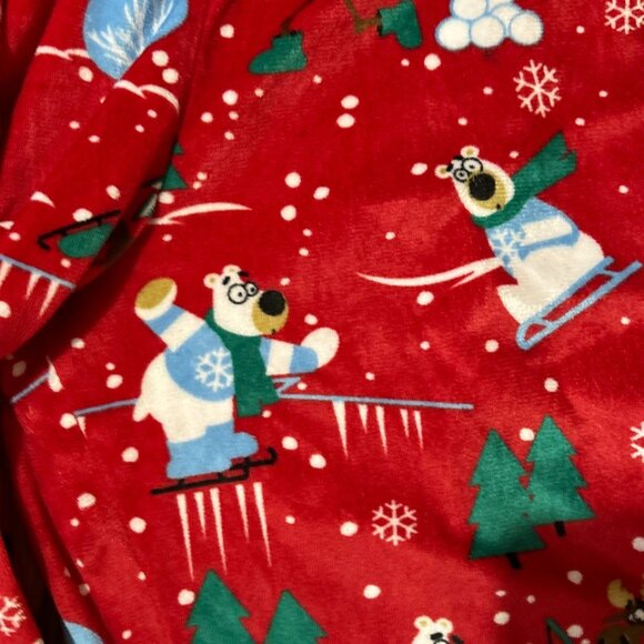 Christmas Fleece Pajama Pants Red Soft Moose Polar Bear Lounge Holiday Small - Picture 9 of 11